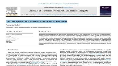  انتشار مقاله عضو هیئت علمی دانشکده گردشگری در مجله Annals of Tourism Research Empirical Insights